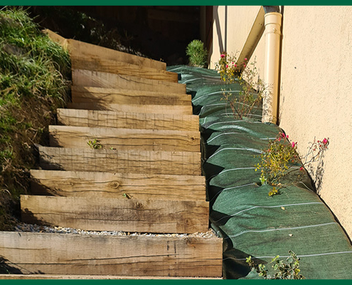 Création d'escaliers et barrières par Destaing Paysagiste